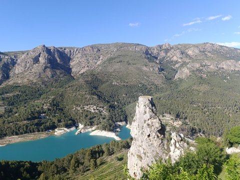 Beniardà car park, departure point for the transfer to the Guadalest reservoir